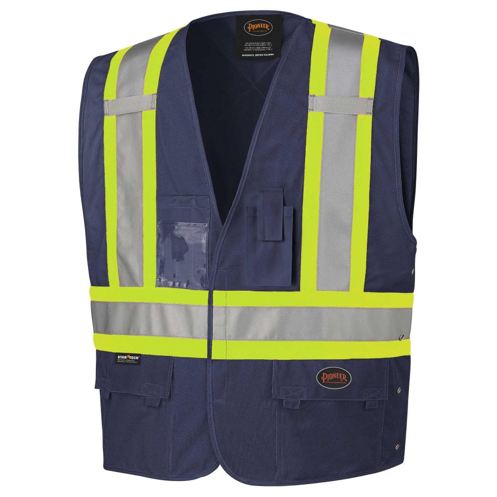 Hi-Viz Safety Vest w/ Adjustable Sides  - Navy - S/M