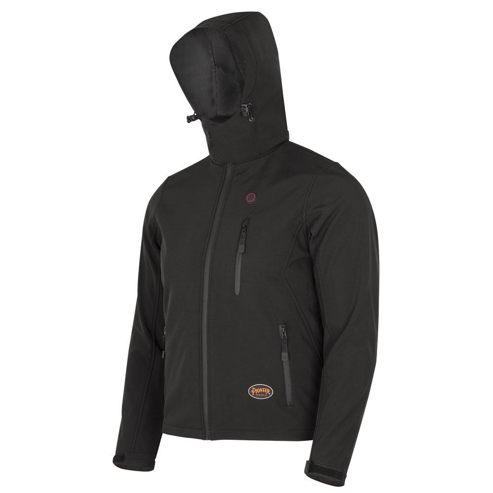Heated Softshell Jacket – Nano-Carbon Technology – Four-Way Stretch - Black - 2XL