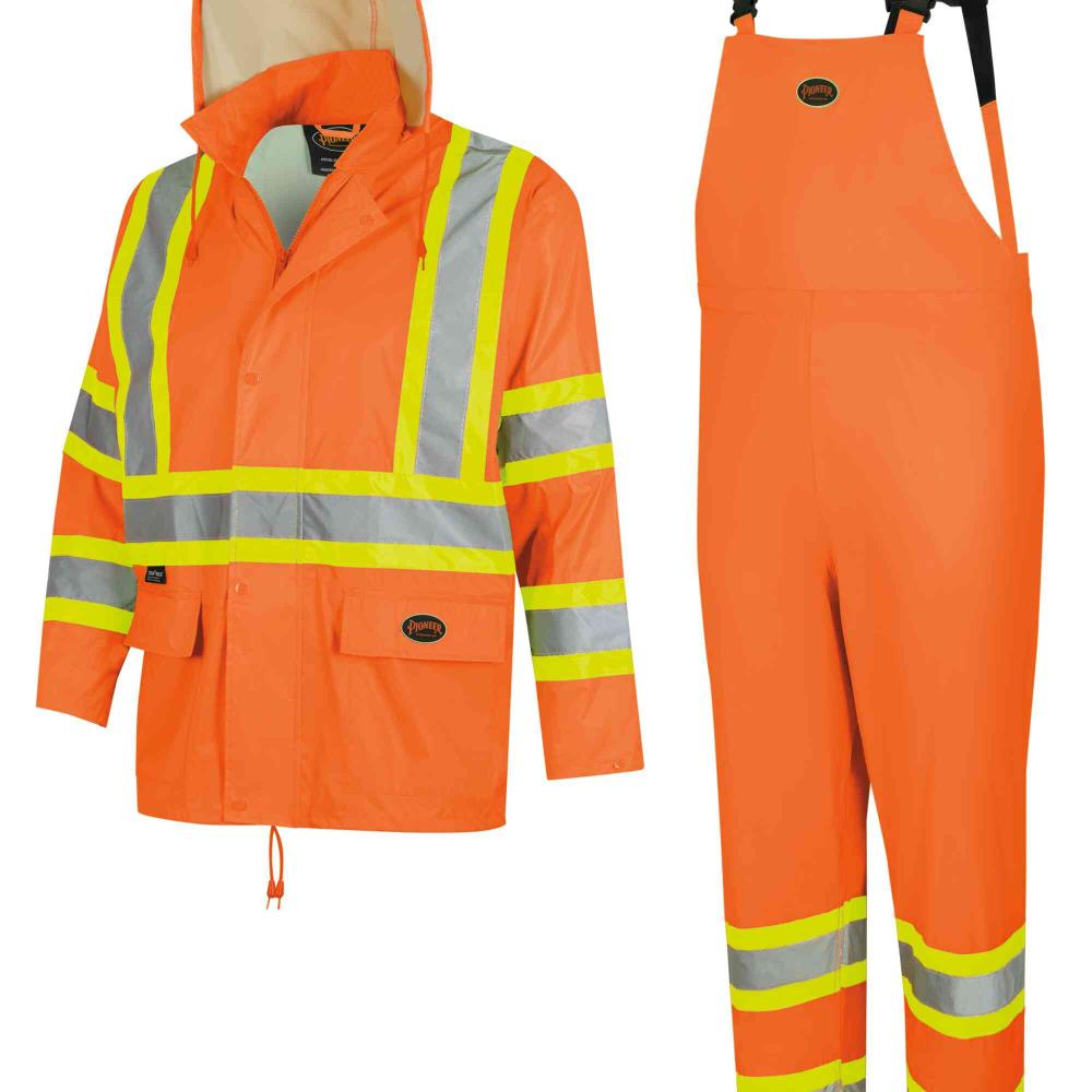 Waterproof Lightweight Safety Rainsuits - Polyester/PVC