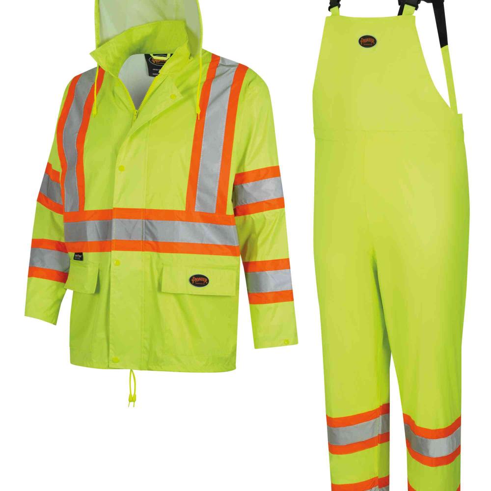 Waterproof Lightweight Safety Rainsuits - Polyester/PVC