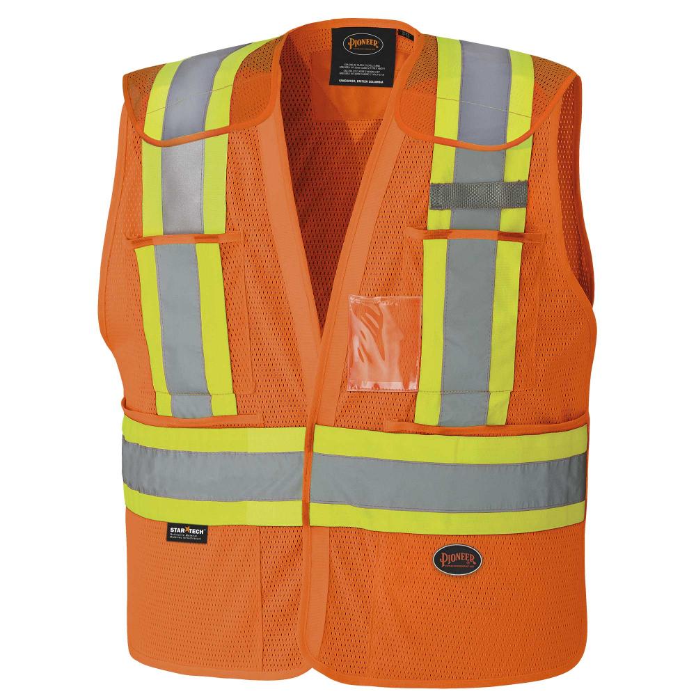 Hi-Viz Orange Drop Shoulder Safety Tear-Away Vest - S/M