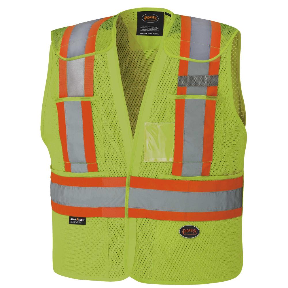 Hi-Viz Yellow/Green Drop Shoulder Safety Tear-Away Vest - 2/3XL