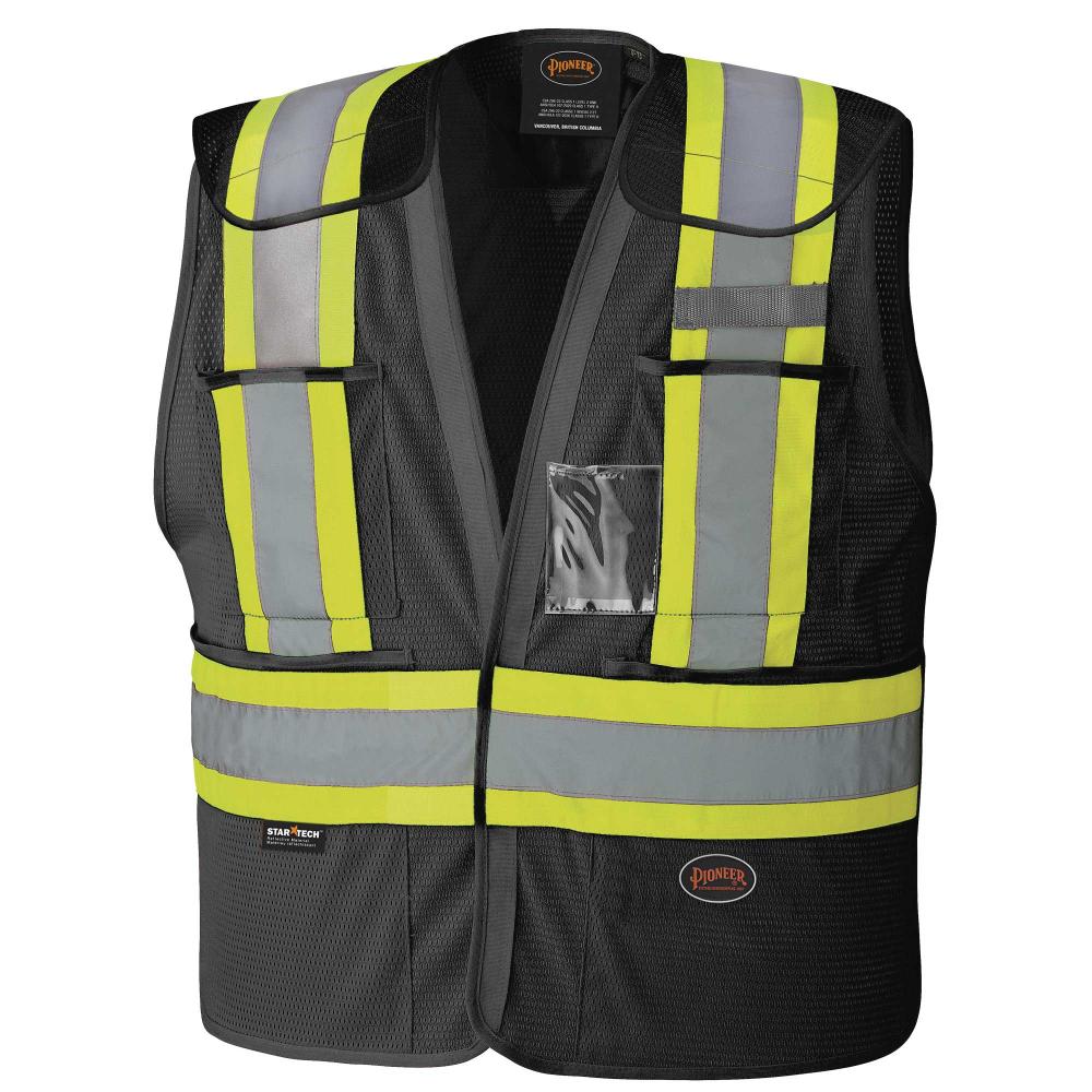 Hi-Viz Drop Shoulder Safety Tear-Away Vest - Black 4/5XL
