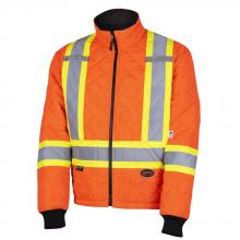 Pioneer V117015A-3XL - Hi-Viz Orange Quilted Freezer/Work Safety Jacket - 3XL