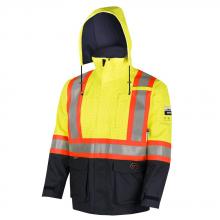 Pioneer V2590160-2XL - Hi-Viz Yellow "The Defender" FR/ARC/Antistatic 300D Oxford Trilaminate Safety Rainwear Jacke