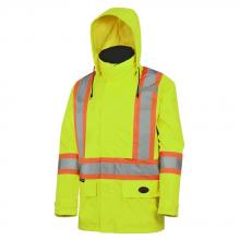 Pioneer V1090160-XS - Hi-Viz Yellow/Green 150D Lightweight Waterproof Safety Jacket with Detachable Hood - XS