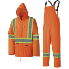 Pioneer V1080150-S - Waterproof Lightweight Safety Rain Suit - Orange - S