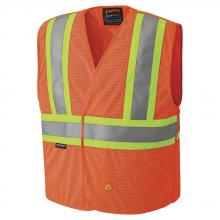 Pioneer V2510850-S/M - Hi-Viz Orange Flame Resistant Safety Vest - S/M