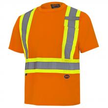 Pioneer V1051150-XL - Hi-Viz Bird's-Eye Safety T-Shirt - Hi-Viz Orange - XL