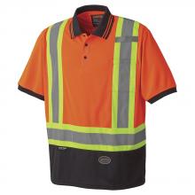 Pioneer V1051350-M - Hi-Viz Orange Birdseye Safety Polo Shirt - M
