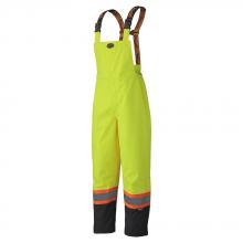 Pioneer V1200460-S - Hi-Viz Yellow/Green 300D Trilobal Ripstop Waterproof Safety Bib Pants with PU Coating - S