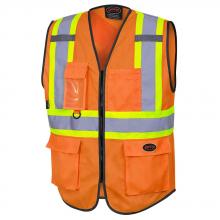Pioneer V1023850-XL - Hi-Viz Zip-Front Safety Vest - Hi-Viz Orange - XL