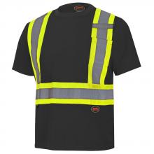 Pioneer V1051170-XL - Hi-Viz Bird's-Eye Safety T-Shirt - Black - XL