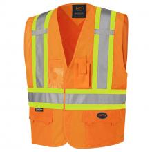 Pioneer V1020250-S/M - Hi-Viz Safety Vest w/ Adjustable Sides  - Hi-Viz Orange - S/M