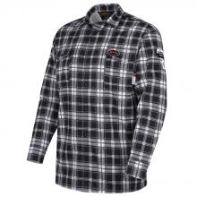 Pioneer V2520670-XL - Flame-Gard® 100% Cotton Safety Work Shirt - Black Plaid - XL