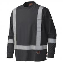 Pioneer V2580470-M - Black Hi-Viz Flame Resistant Long-Sleeved Cotton Safety Shirt - M