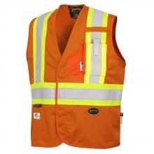 Pioneer V2540050-4XL - Hi-Viz FR-Tech® 88/12 7 oz Flame-Resistant Safety Vest - Hi-Viz Orange - 4XL