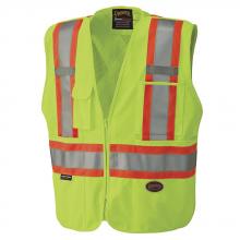 Pioneer V1021260U-4XL - Tear-Away Mesh Back Zip Front Safety Vests - Tricot Polyester