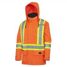 Pioneer V1090150-XS - Hi-Viz Orange 150D Lightweight Waterproof Safety Jacket with Detachable Hood - XS