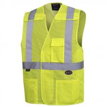 Pioneer V1060660-S/M - Hi-Viz Yellow/Green Safety Mesh Vest with 2" Tape - S/M