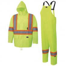 Pioneer V1080360-S - Hi-Viz Rainsuit - 150D Oxford Polyester/PU - Hi-Viz Yellow/Green - S