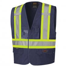 Pioneer V1021580-S/M - Hi-Viz Safety Vest w/ Adjustable Sides  - Navy - S/M