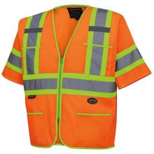 Pioneer V1023550U-3XL - Hi-Vis Short Sleeve Zip Front Safety Vests