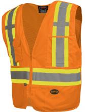 Pioneer V1021150U-4XL - Tear-Away Mesh Back Zip Front Safety Vests - Tricot Polyester