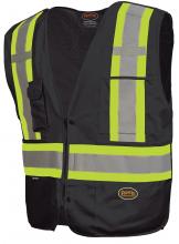 Pioneer V1021170U-4XL - Tear-Away Mesh Back Zip Front Safety Vests - Tricot Polyester