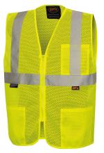 Pioneer V2510960U-S - Self-Extinguishing Hi-Vis Mesh Safety Vests