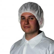 Pioneer V7012150-O/S - White Polypropylene Bouffant Caps - 100-pack - O/S