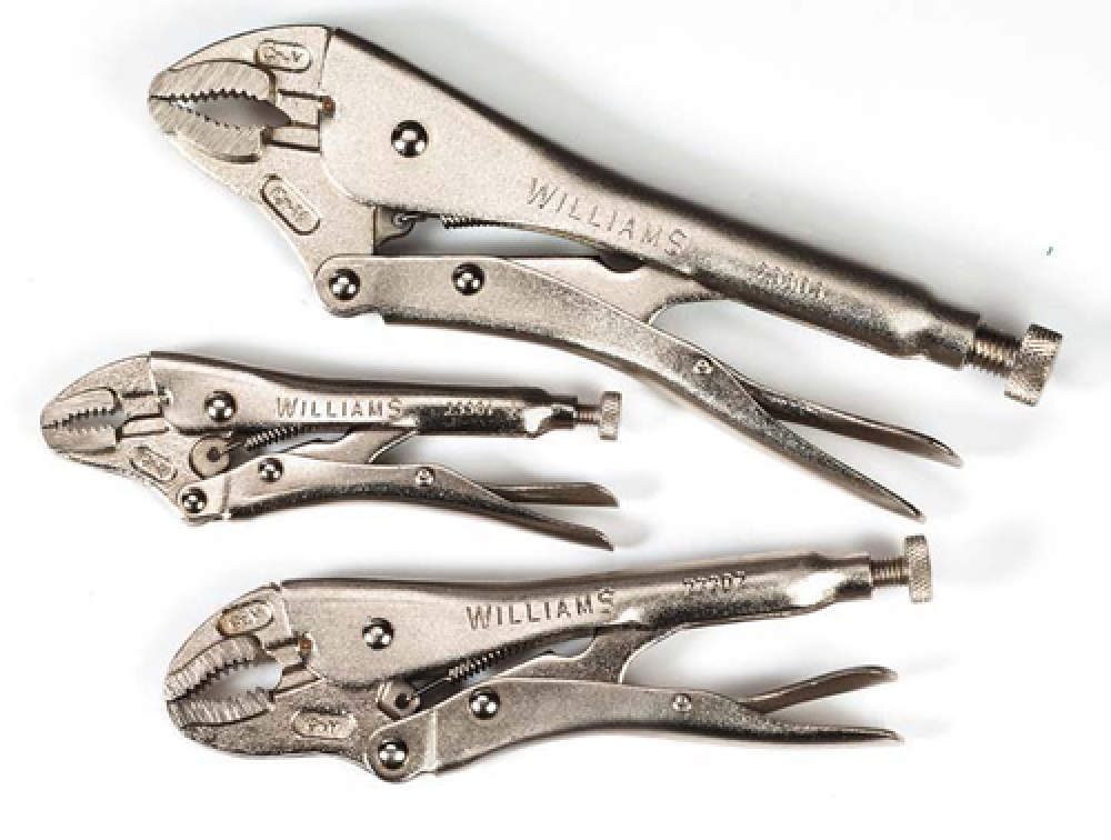 3 pc Curved Jaw Locking Pliers with Cutter Set