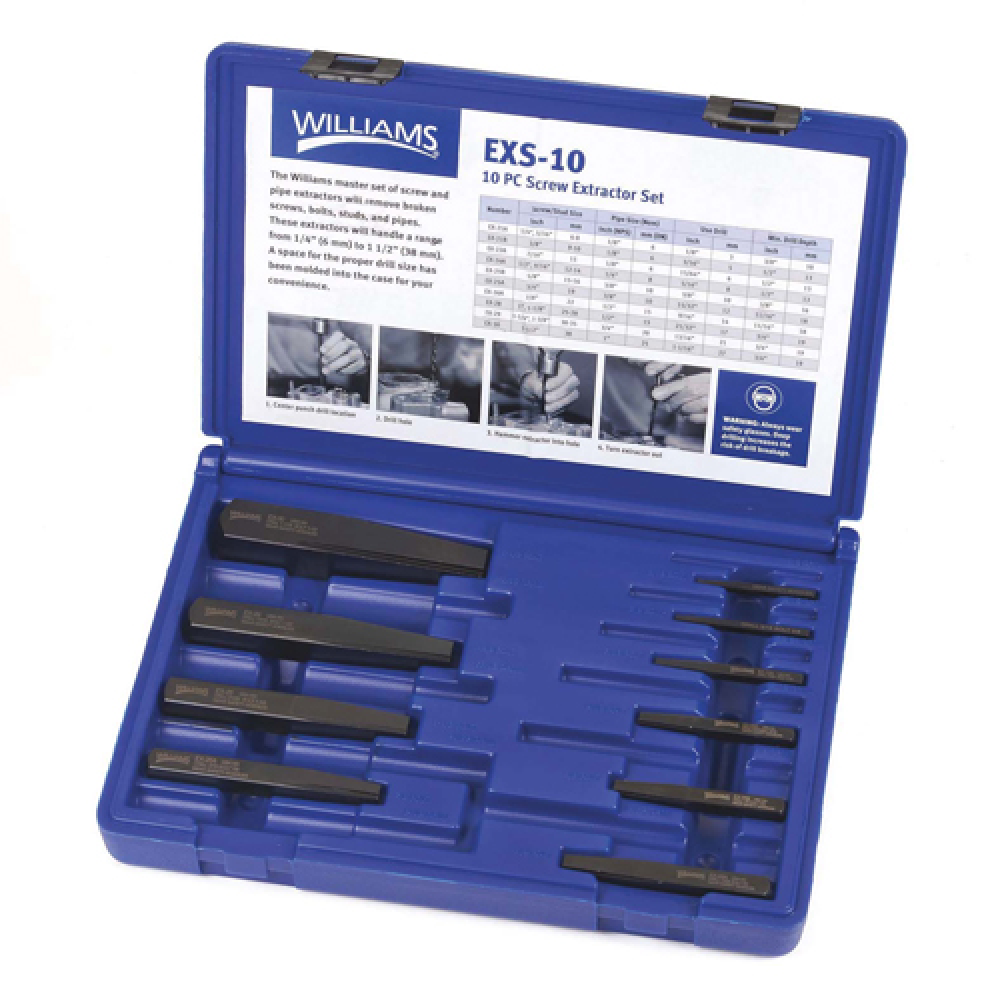 10 pc Fluted Screw Extractor Set