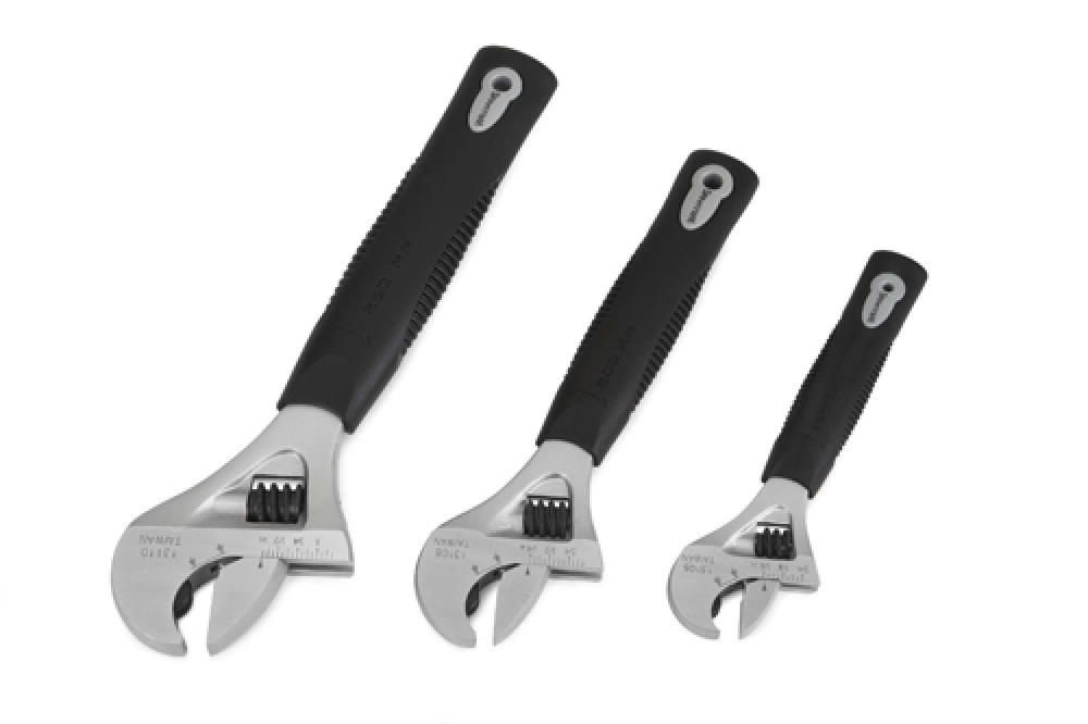 3 pc SAE Ratcheting Adjustable Wrench Comfort Grip Set