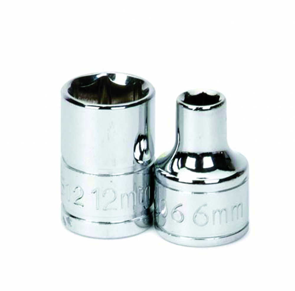 3/8&#34; Drive Shallow Sockets, 6-Point, Metric