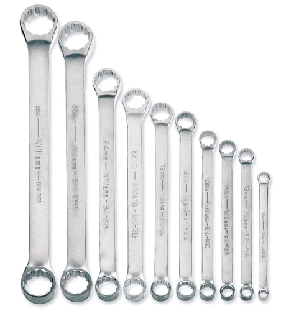 10 pc Metric Double Head 10° Offset Box End Wrench Set