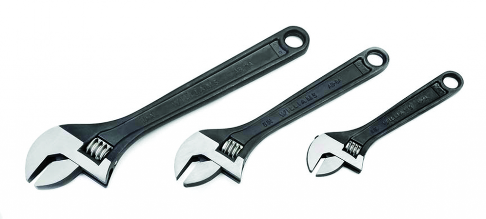 3 pc Black Adjustable Wrench Set, in Pouch