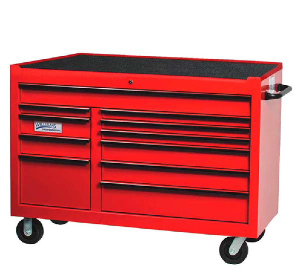 55&#34; Wide x 24&#34; Deep 11-Drawer Professional Series Roll Cabinet Red