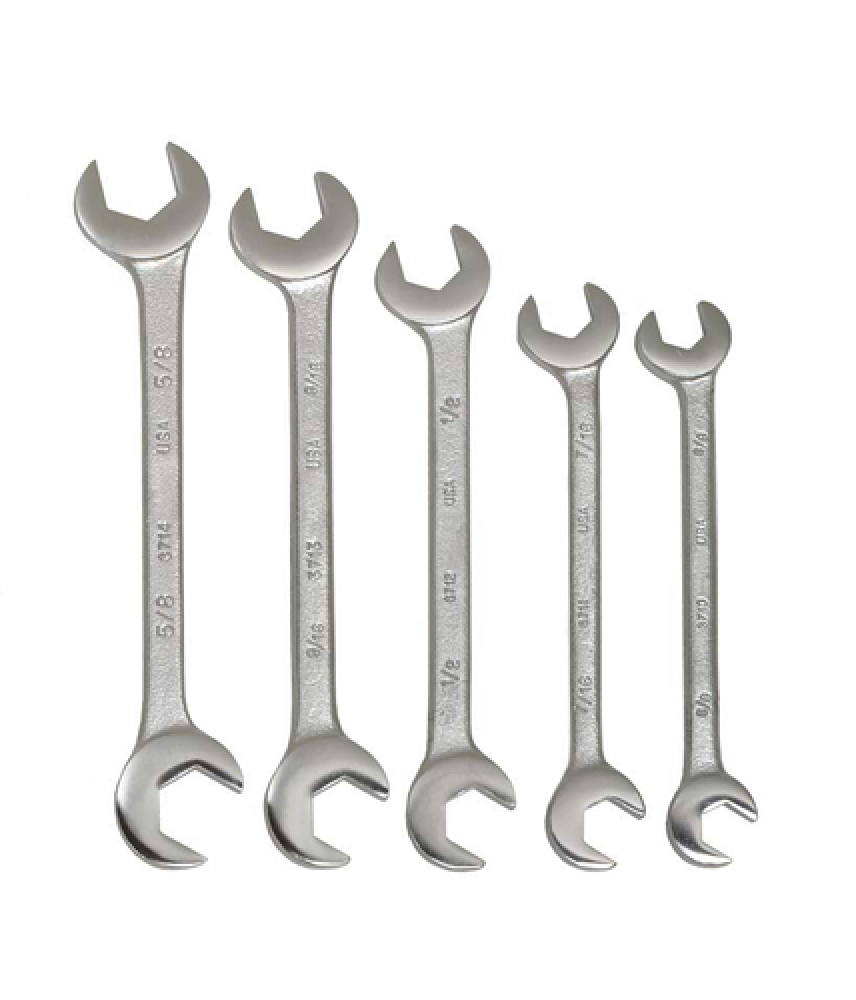 5 pc SAE 15° - 60° Double Open End Angle-head Wrench Set