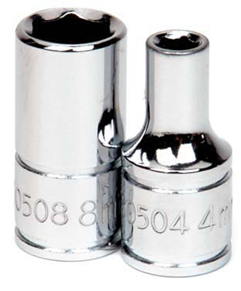 1/4&#34; Drive 6-Point Metric 4.5 mm Shallow Socket