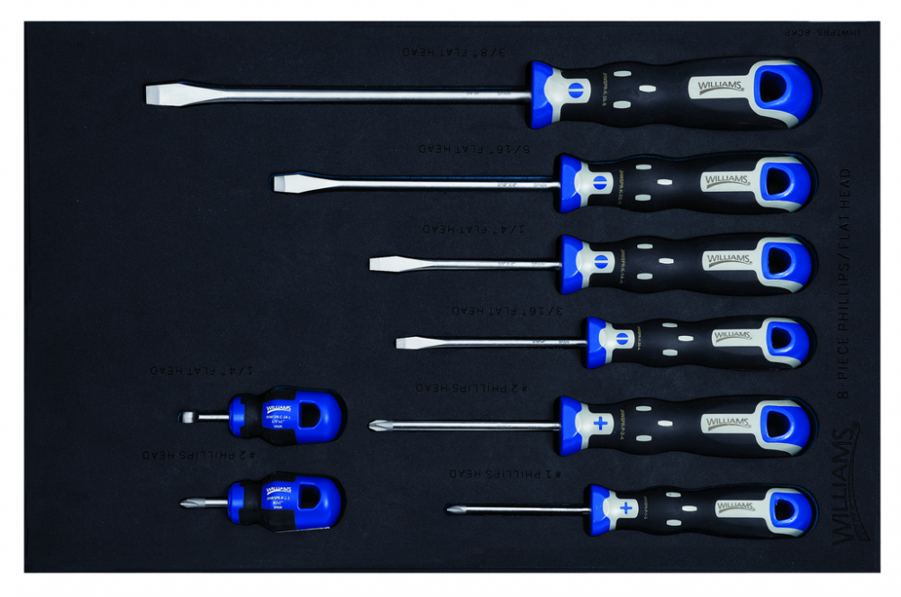 8 pc SuperTorqueâ„¢ Screwdriver Set in 1/3 Foam Drawer Insert