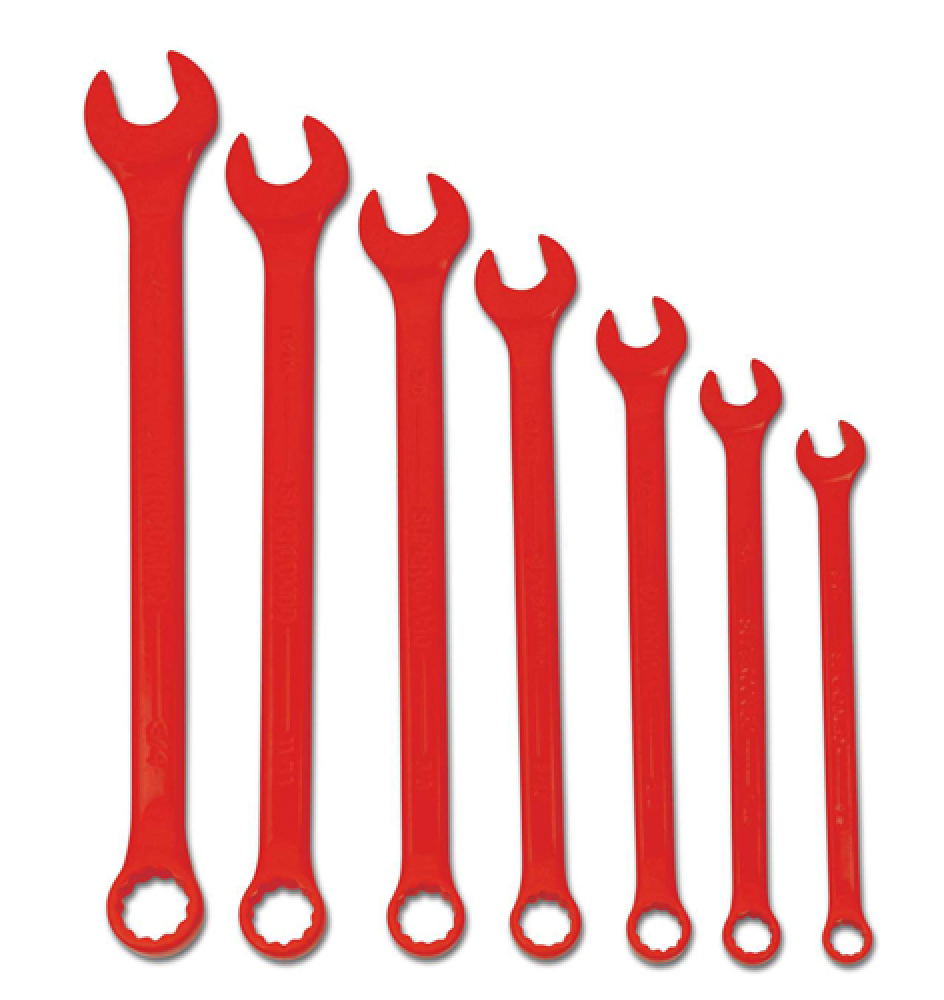 7 pc SAE SUPERCOMBO® High Visibility Red Combination Wrench Set