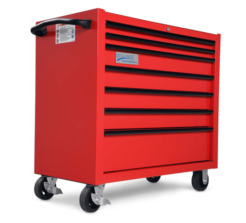 40&#34; Wide x 20&#34; Deep 7-Drawer Professional Series Roll Cabinet Red