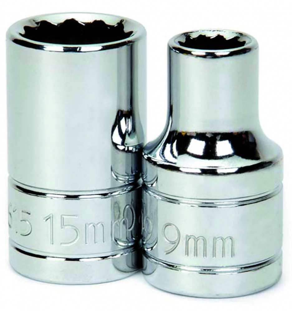 1/2&#34; Drive Shallow Sockets, 12-Point, Metric