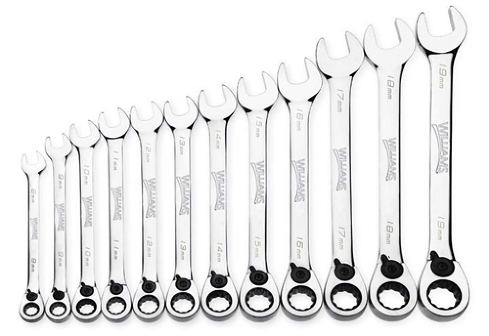 12 pc Metric Reversible Ratcheting Combination Wrench Set