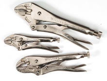 Williams JHW23072 - 3 pc Curved Jaw Locking Pliers with Cutter Set