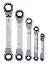 Williams JHWWS-5 - 5 pc SAE Double Head 25° Reversible Offset Ratcheting Box Wrench Set