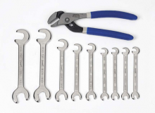 Williams JHWWS-1113CA - 10 pc SAE Miniature 15° x 80° Double Head Open End Wrench Set