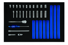 Williams JHWFWSM-26HF - 27 pc 1/4 Drive 6-Point SAE Standard Socket and Drive Tool Set in 1/3 Foam Drawer Inset