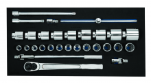 Williams JHWFWSH-29 - 29 pc 3/4 Drive 12-Point SAE Socket and Drive Tool Set in 3/3 Foam Drawer Inset